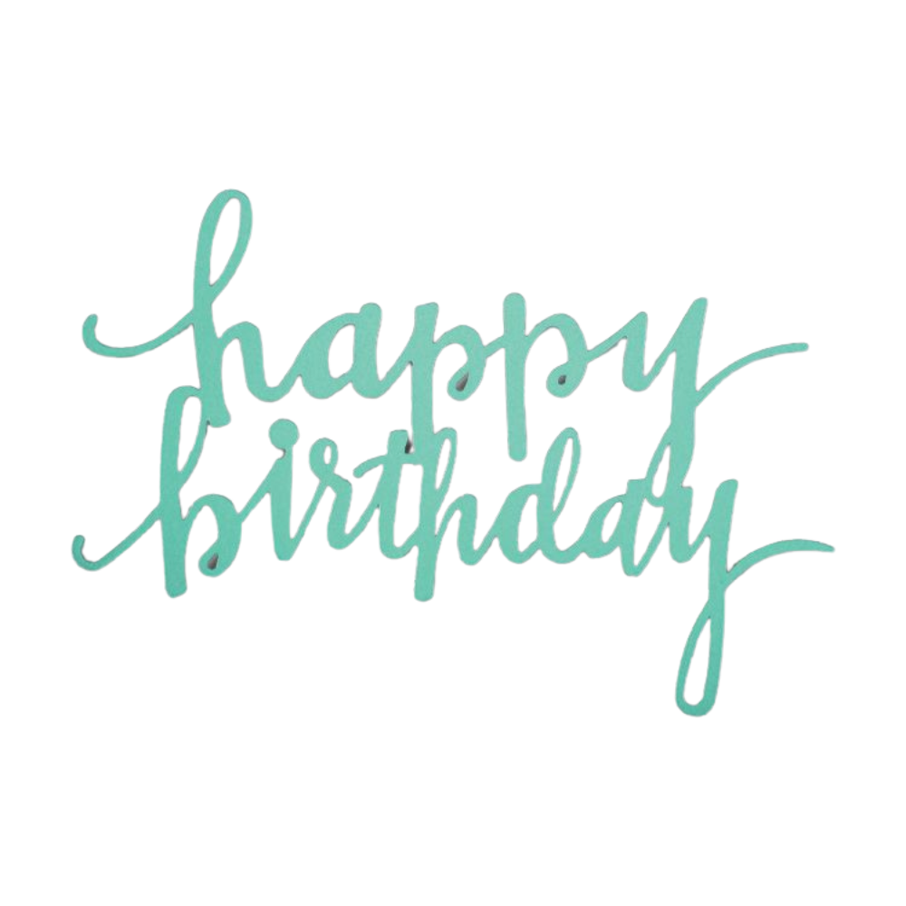 "Happy Birthday" magnet on a transparent background. 