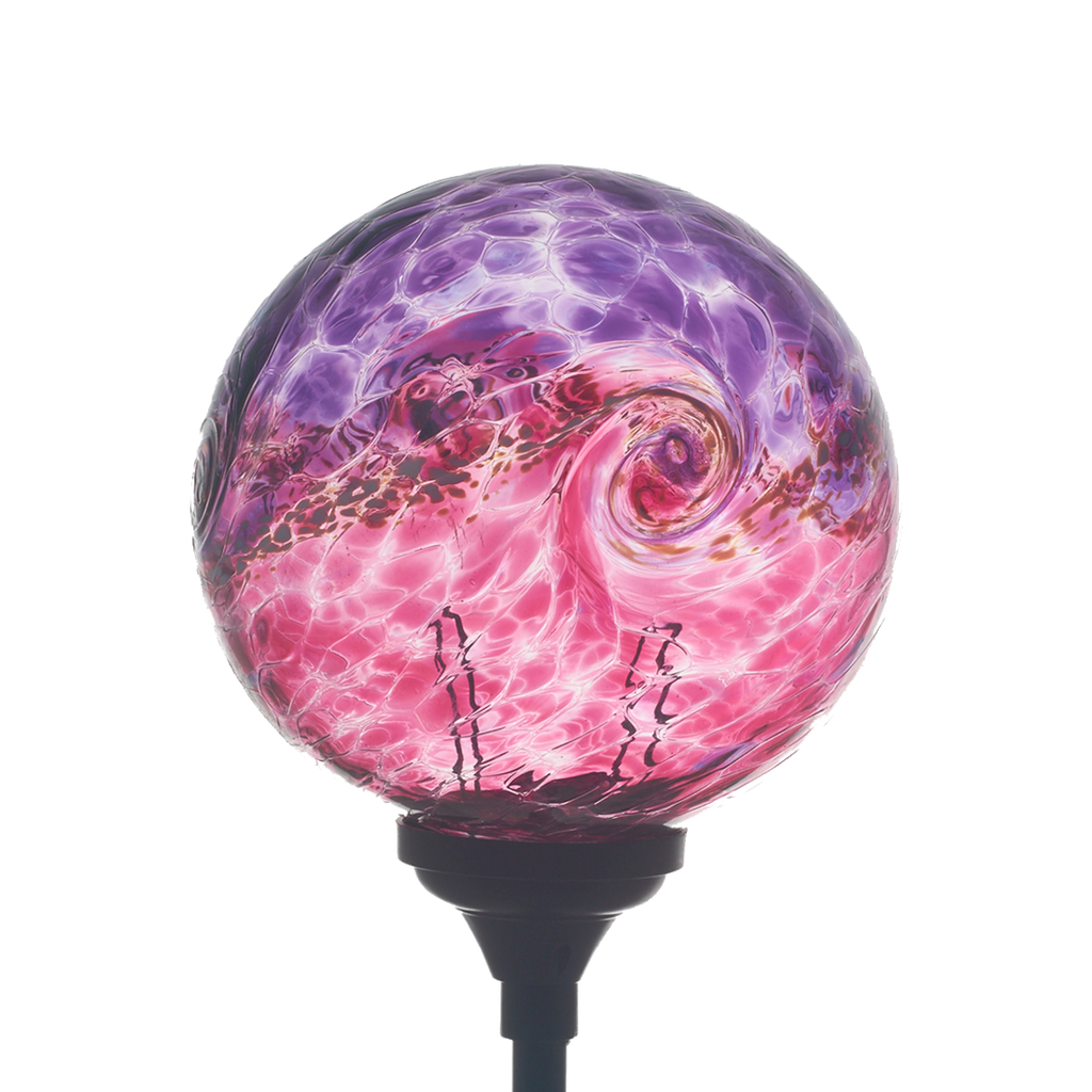 Purple/Pink Van Glow Solar Light on a transparent background. 