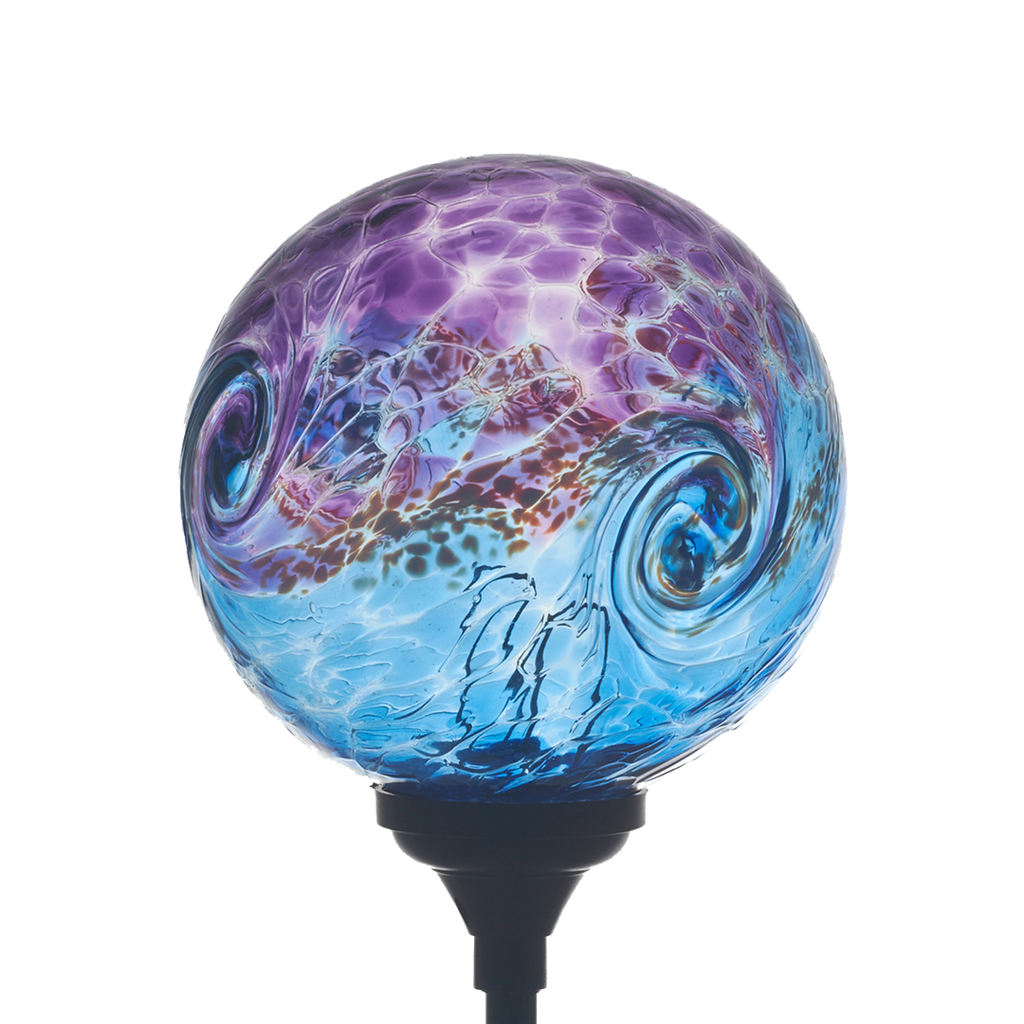 Purple/Blue Van Glow Solar Light on a transparent background. 
