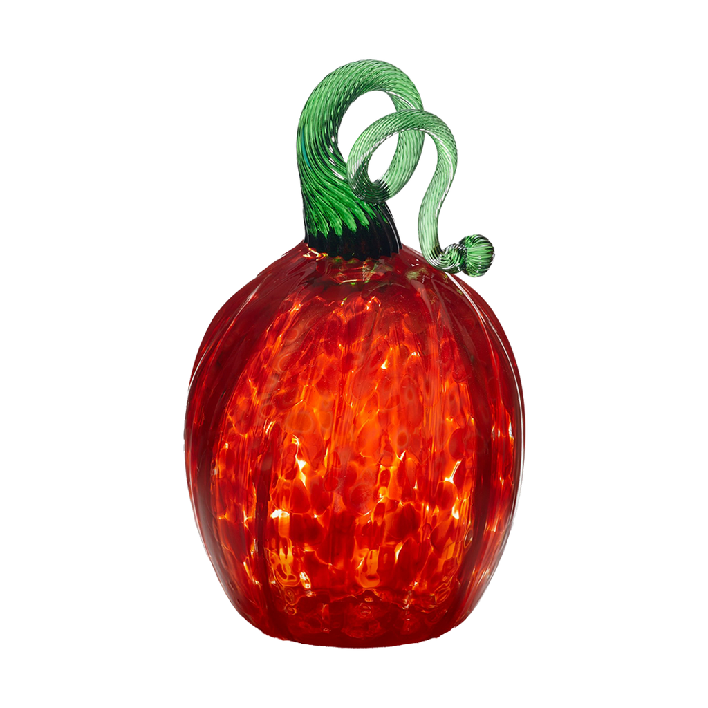 Orange Oval Pumpkin with a green stem on a transparent background