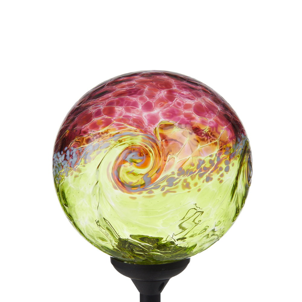 Cranberry/Lime Van Glow Solar Light on a transparent background. 