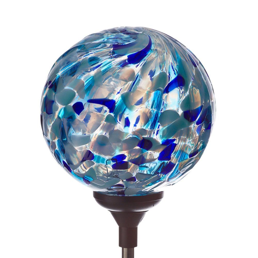 Light blue, dark blue and white solar light on a transparent background