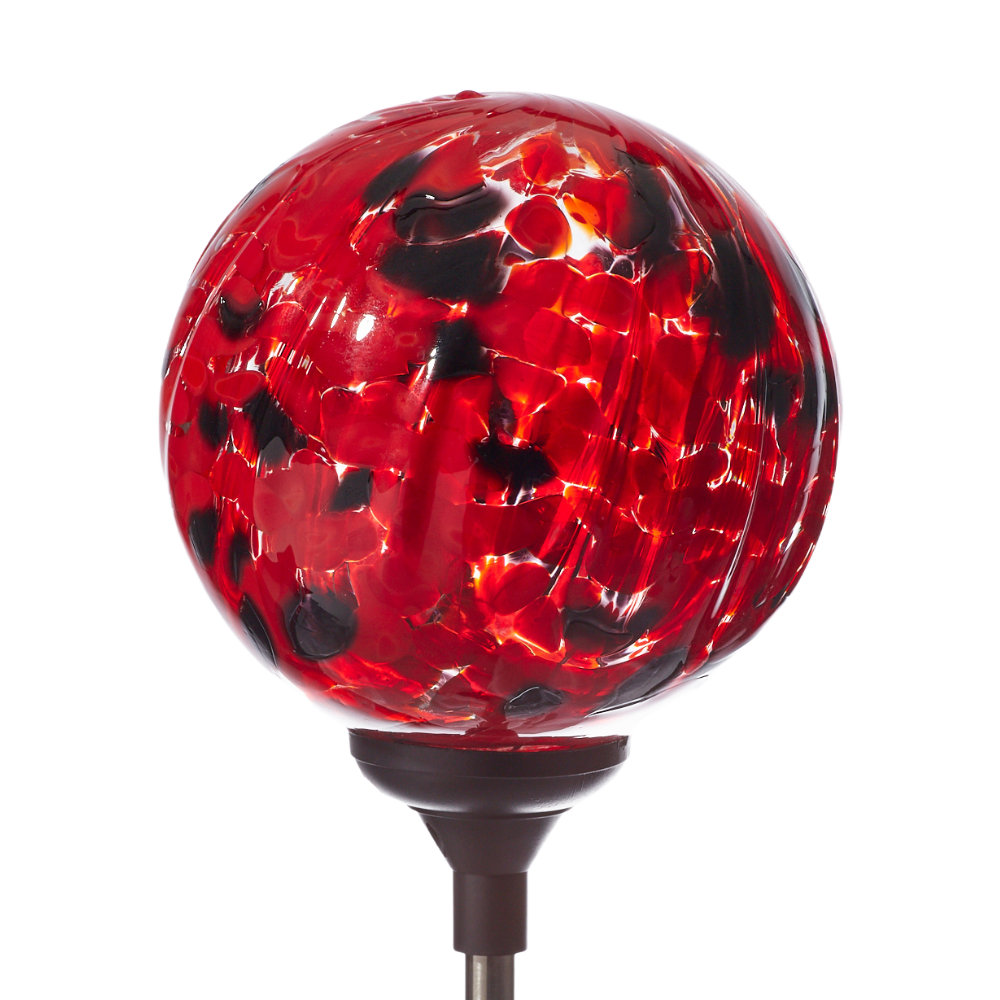 Red and black solar light on a transparent background