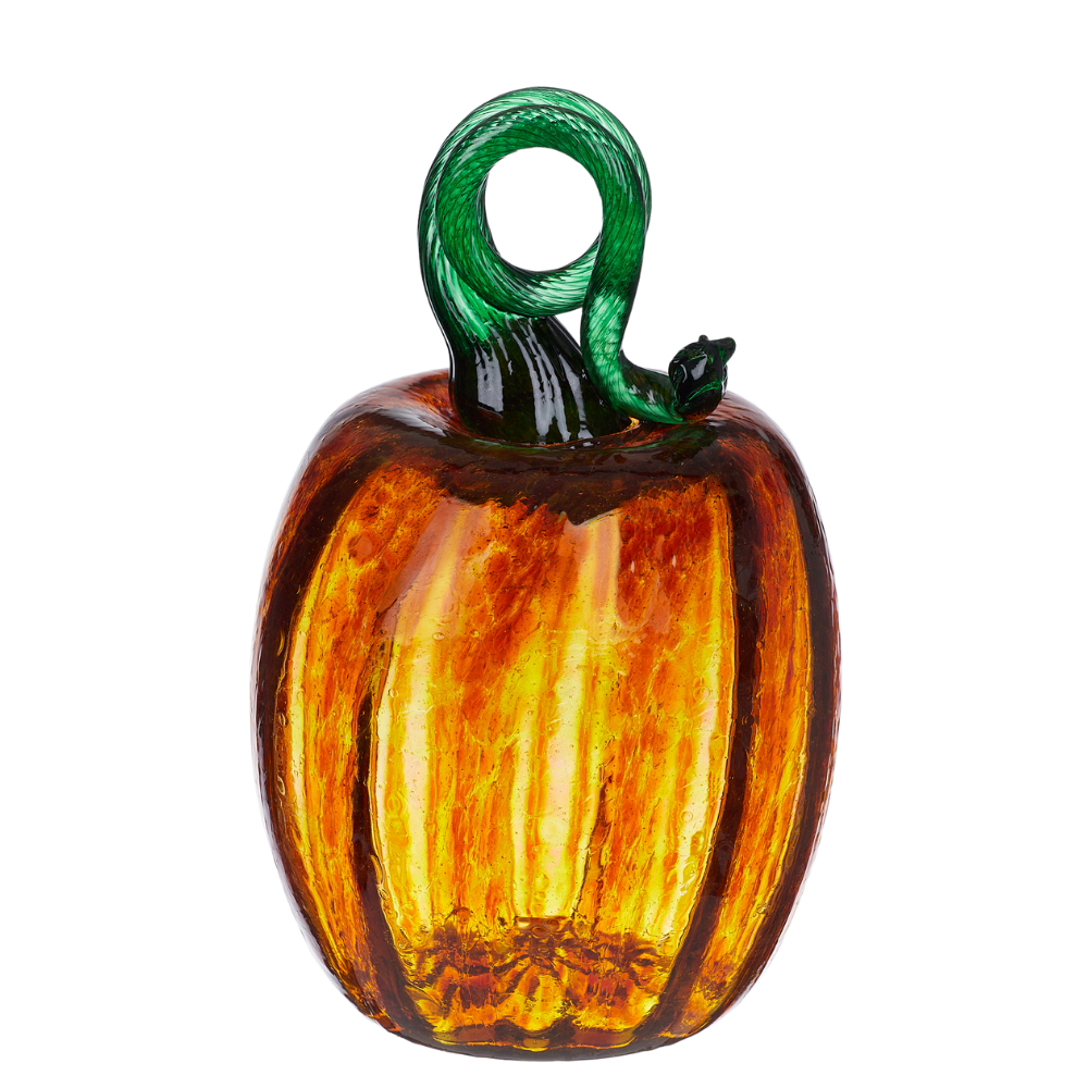 Rust Oval Pumpkin with a green stem on a transparent background